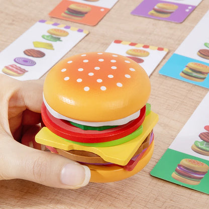 Hamburger Matching and Stacking Pretend Play Set