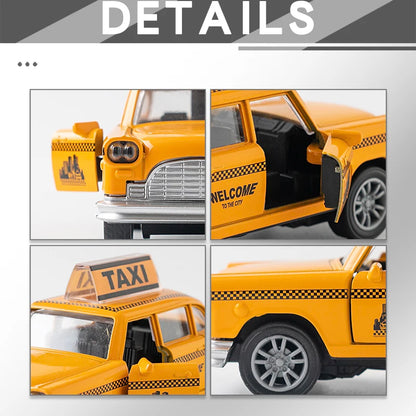 Classic Yellow Taxi Die Cast Pull Back Car