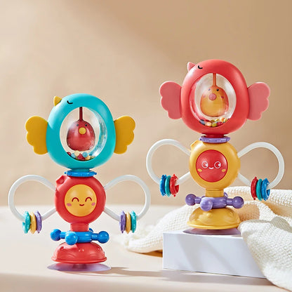 Suction Spinner and Pull-String Sensory Toy for Babies