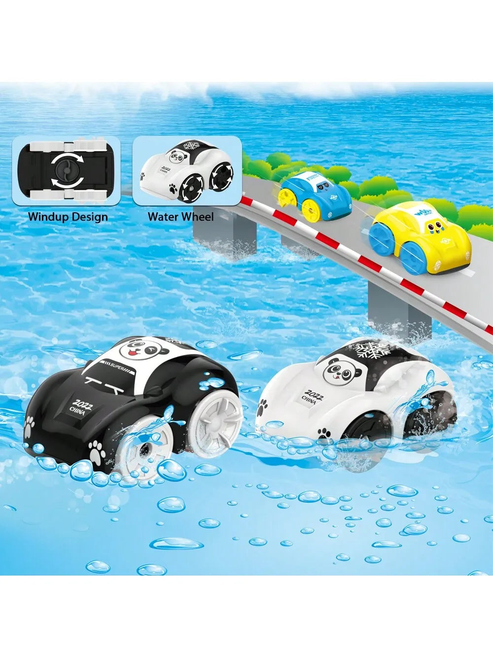 Clockwork Floating Bath Car Toy for Kids
