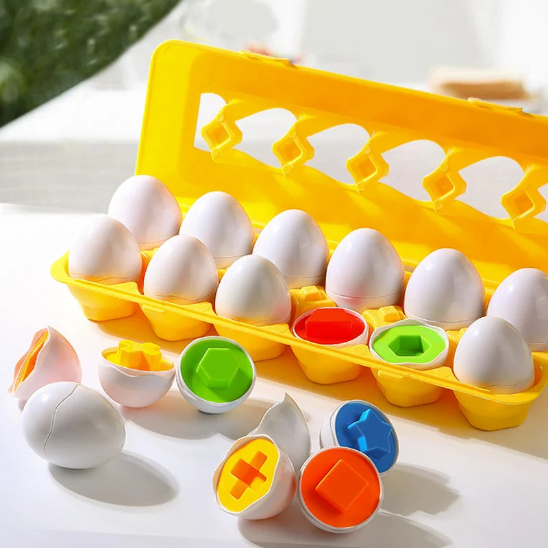 Matching Egg Shape and Color Puzzle Set for Kids