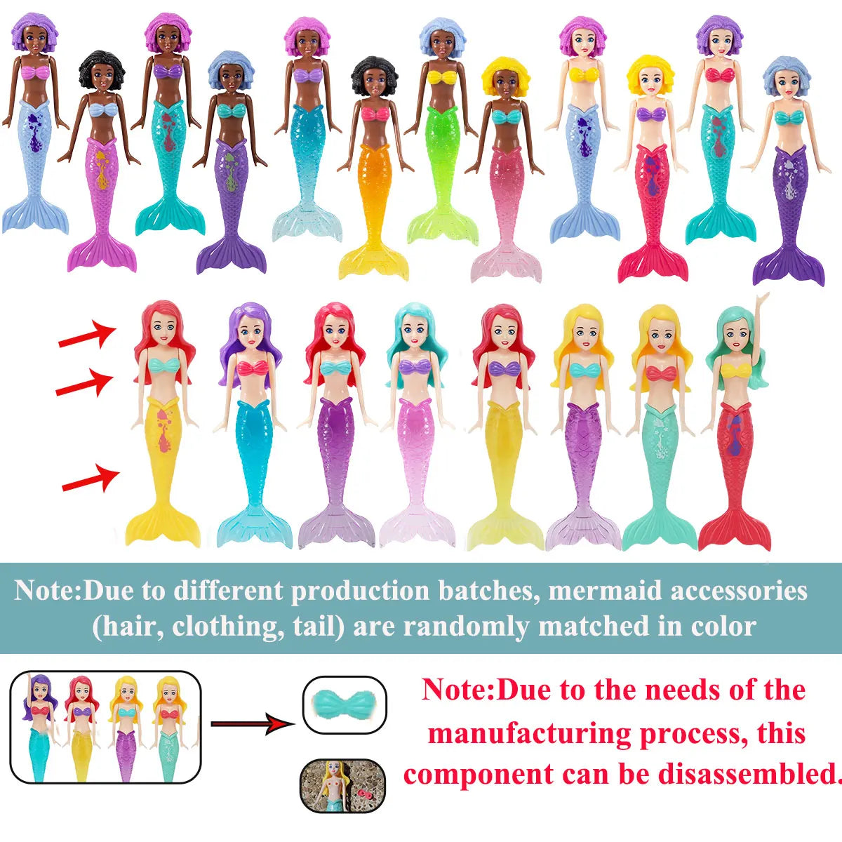 Mermaid Diving Toy Set for Pool and Bath Play