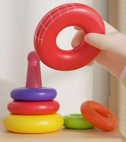 Rainbow Duck Ring Stacking Tower for Kids