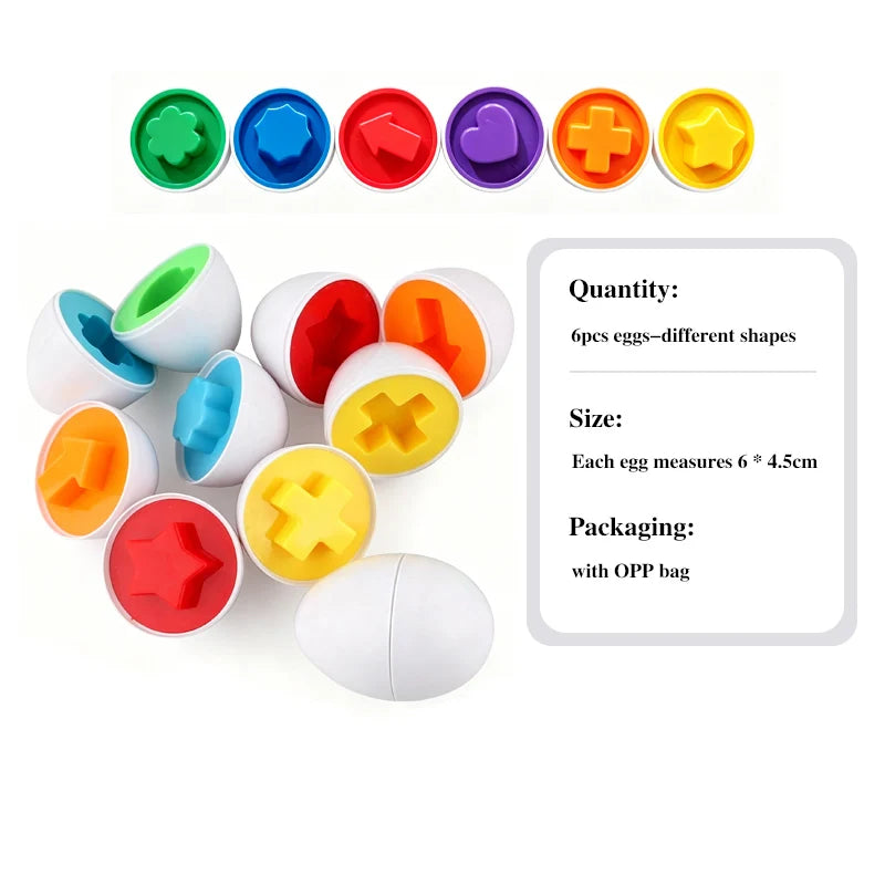 Matching Egg Shape and Color Puzzle Set for Kids