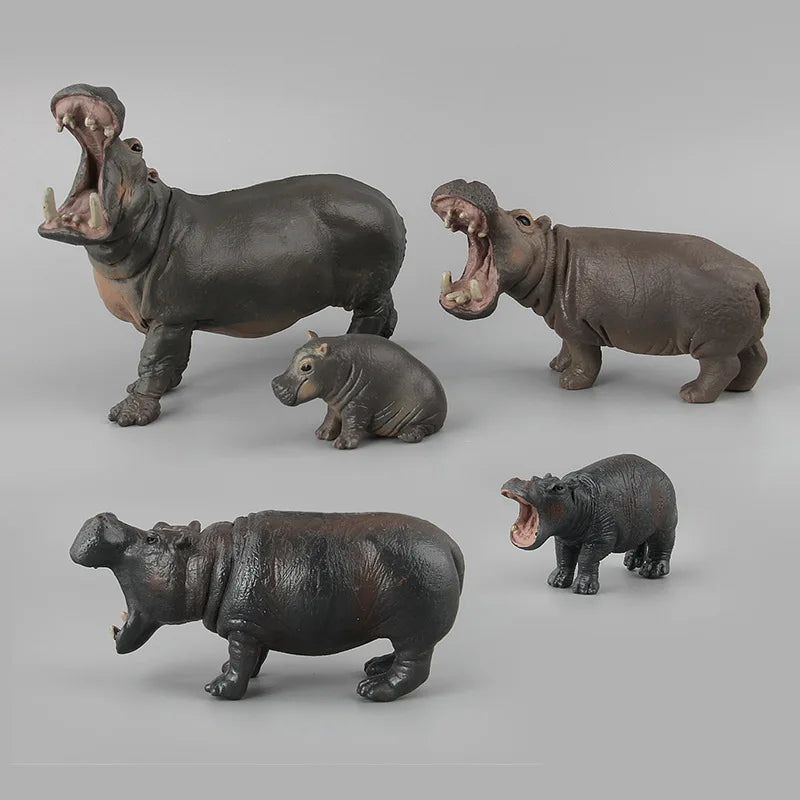 Realistic Hippopotamus Animal Figure