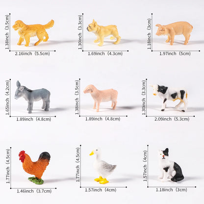 12 Piece Farm and Wild Animal Figure Playset