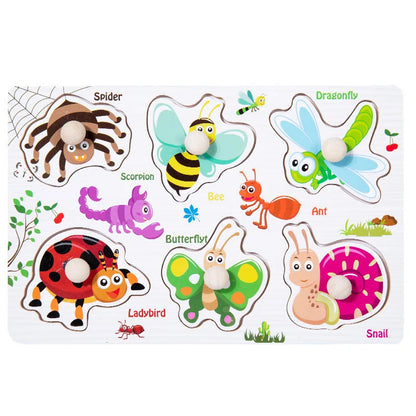 Wooden 3D Matching Puzzle Board for Kids