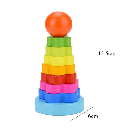 Rainbow Ring Stacking and Sorting Toy for Kids