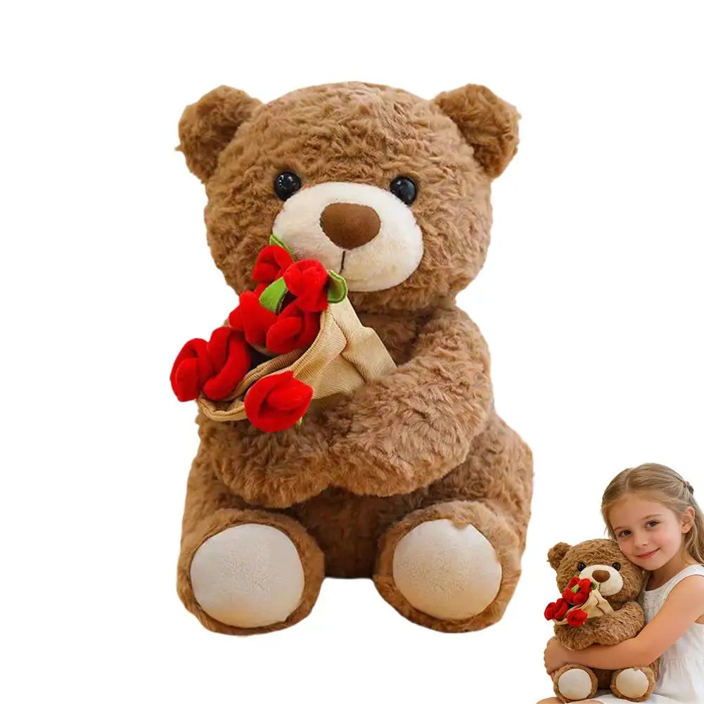 Rose Bouquet Teddy Bear Plush Toy