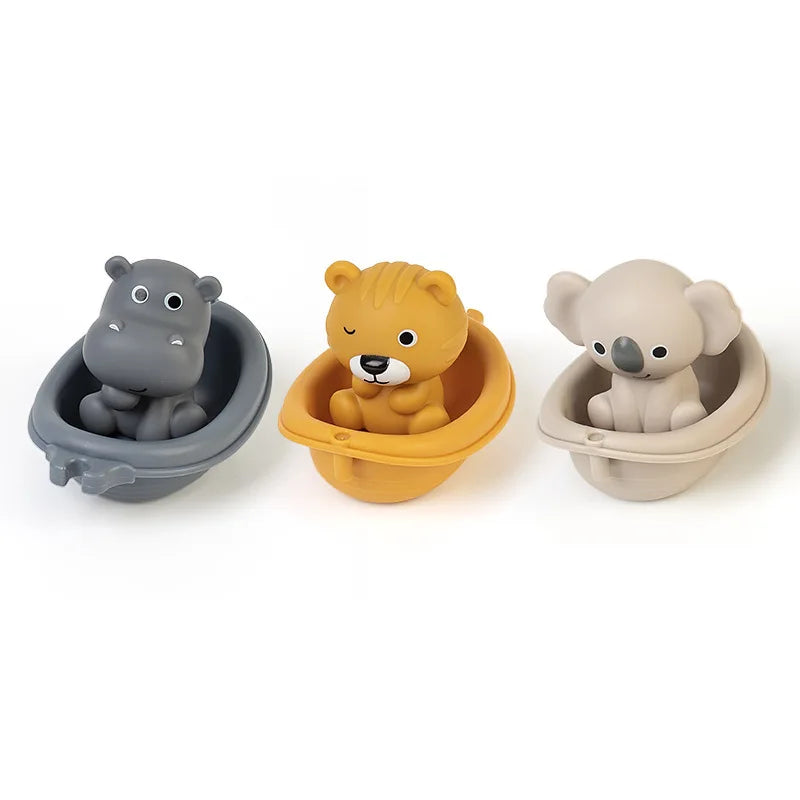 Stackable Floating Boat and Animal Bath Toy Set