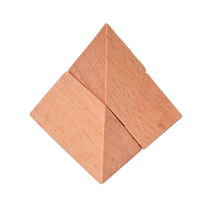 3D Wooden Pyramid Brain Teaser Puzzle