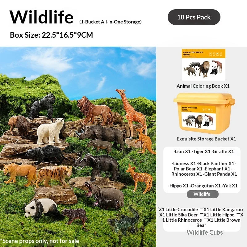 Realistic Farm and Wild Animal Figure Set
