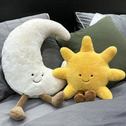 Smiling Sun and Moon Stuffed Plush Toy