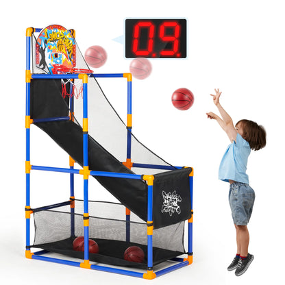 Adjustable Basketball Hoop Set for Kids Ages 3 to 12