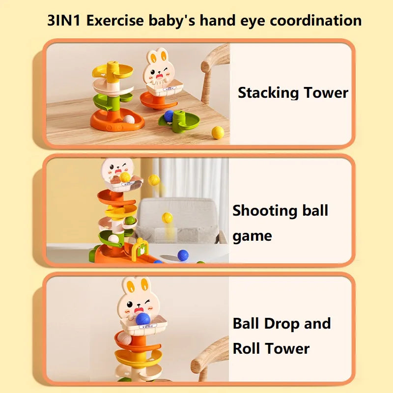 Animal Rolling Ball Drop Tower for Toddlers