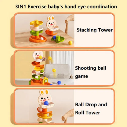 Animal Rolling Ball Drop Tower for Toddlers