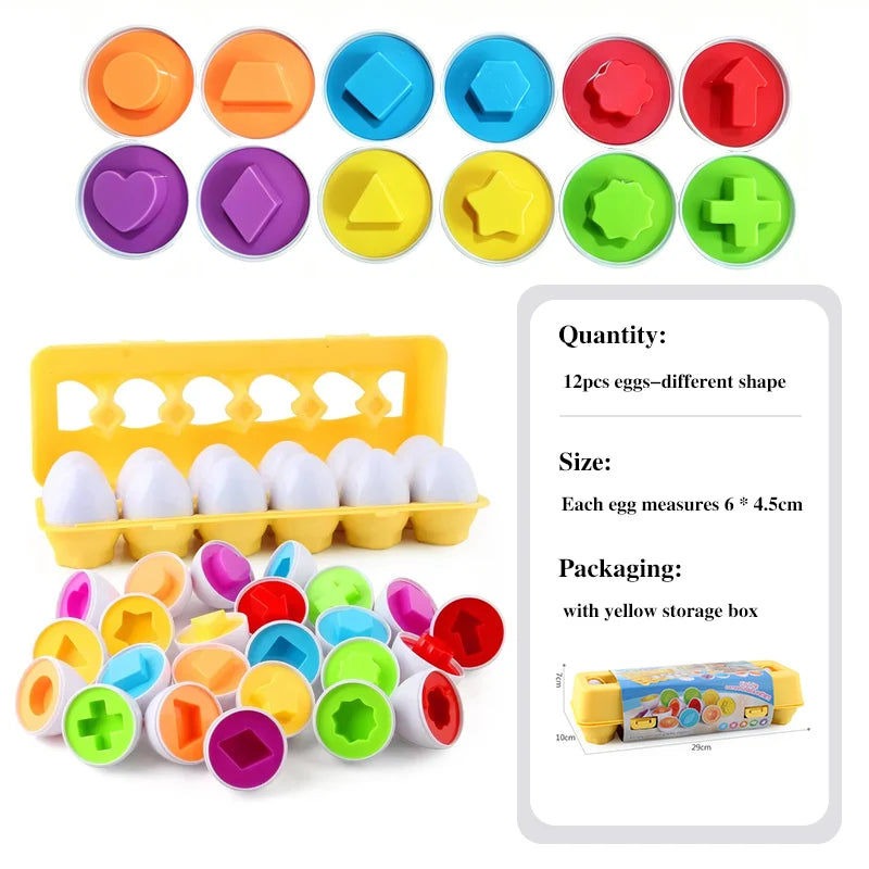 Matching Egg Shape and Color Puzzle Set for Kids