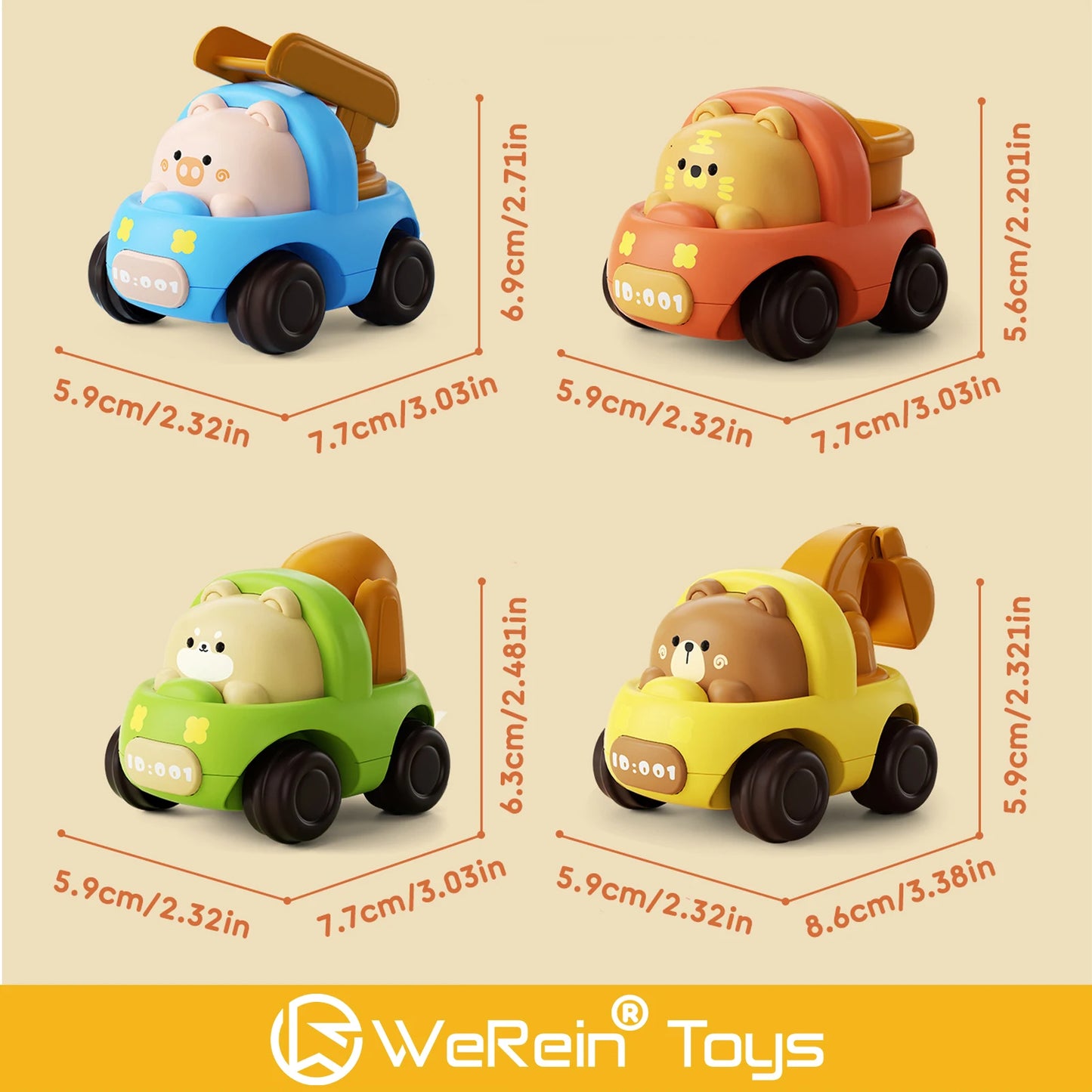 Animal Inertia Car Toy for Kids