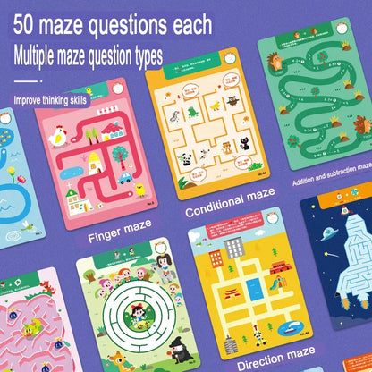 Wipe Clean Maze Activity Card Set for Kids