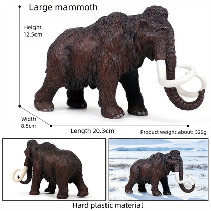 Realistic Woolly Mammoth and Elephant Animal Figure