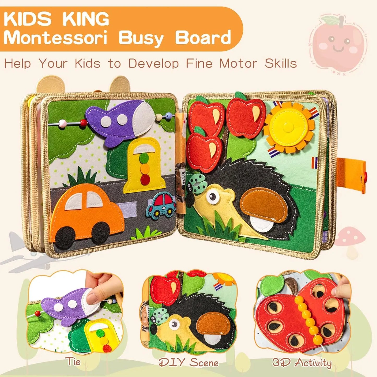 Toddler Busy Book with Animals and Life Skills