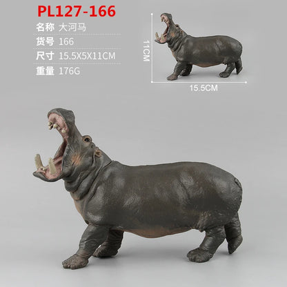 Realistic Hippopotamus Animal Figure