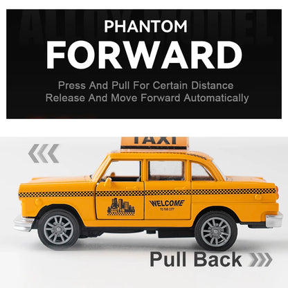 Classic Yellow Taxi Die Cast Pull Back Car