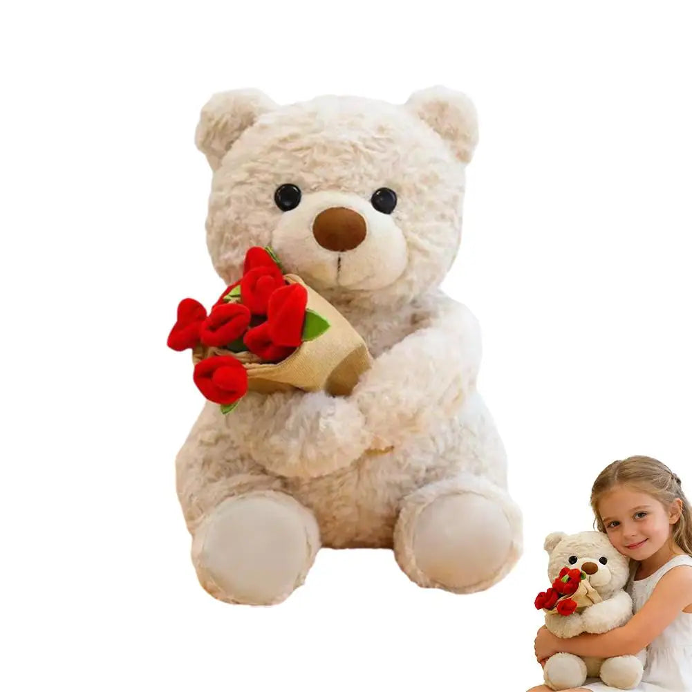 Rose Bouquet Teddy Bear Plush Toy