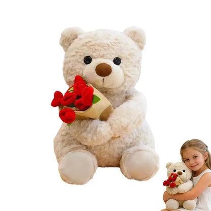 Rose Bouquet Teddy Bear Plush Toy