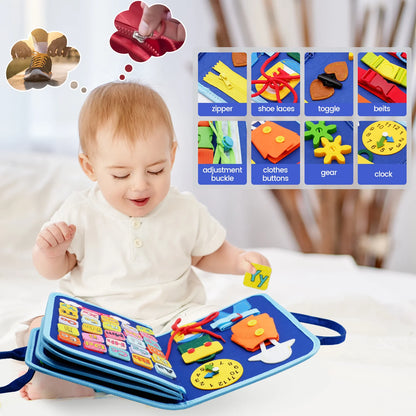 Montessori Busy Board Travel Book for Toddlers Ages 3 to 6