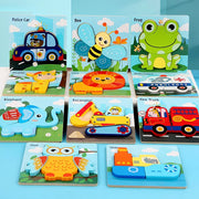 Wooden Animal and Vehicle Chunky Puzzle for Kids