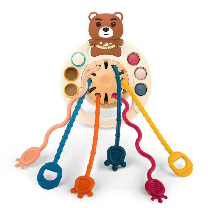 Suction Spinner and Pull-String Sensory Toy for Babies