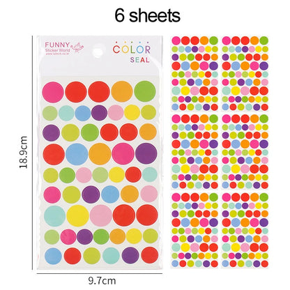6 Sheet Colorful Craft Sticker Set for Kids