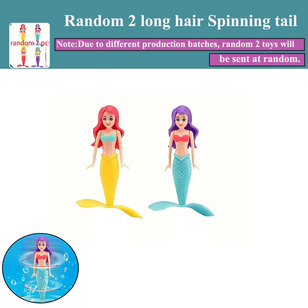 Mermaid Diving Toy Set for Pool and Bath Play