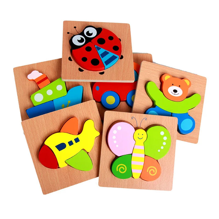 Wooden Animal and Vehicle Chunky Puzzle for Kids