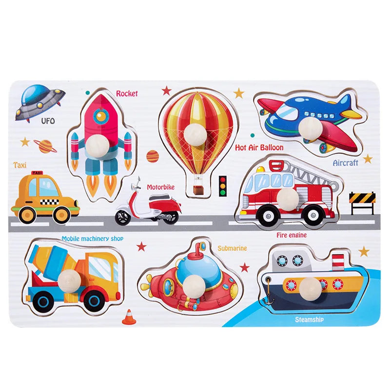 Wooden 3D Matching Puzzle Board for Kids
