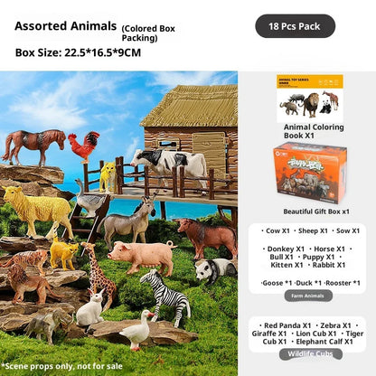 Realistic Farm and Wild Animal Figure Set