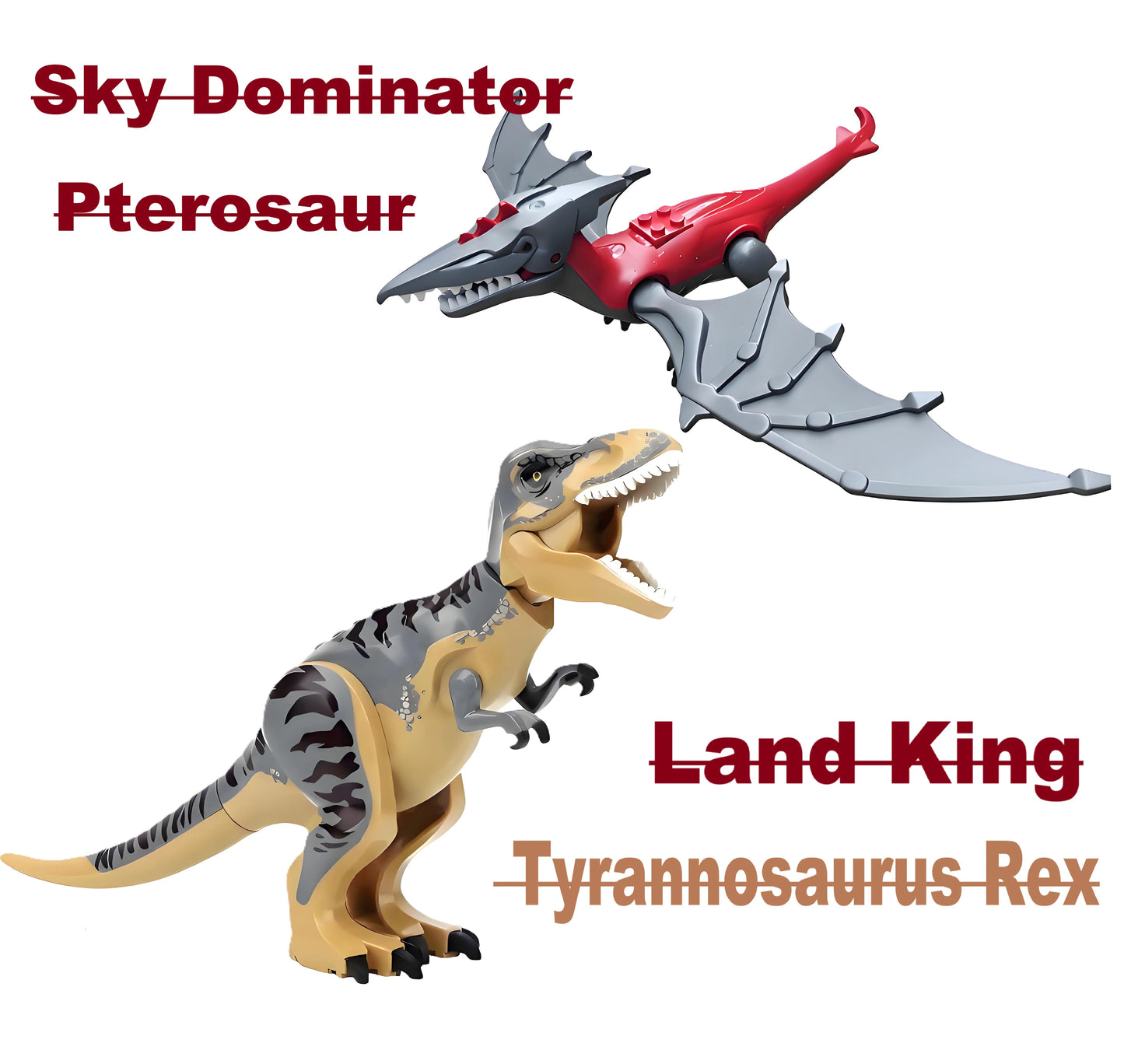 T Rex and Pterosaur Dinosaur Building Block Set