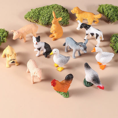 12 Piece Farm and Wild Animal Figure Playset