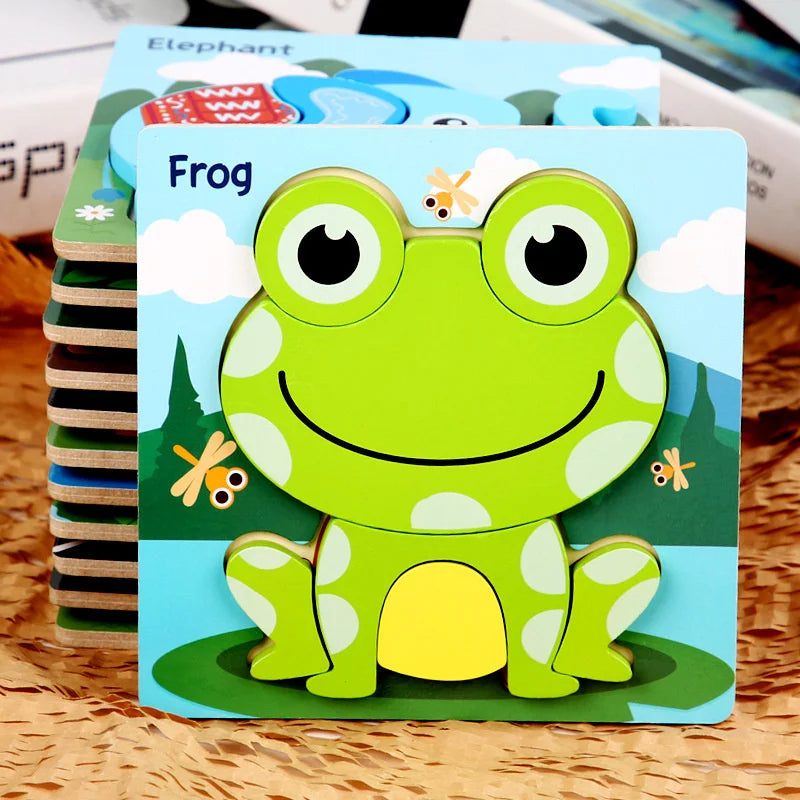 Wooden Animal and Vehicle Chunky Puzzle for Kids