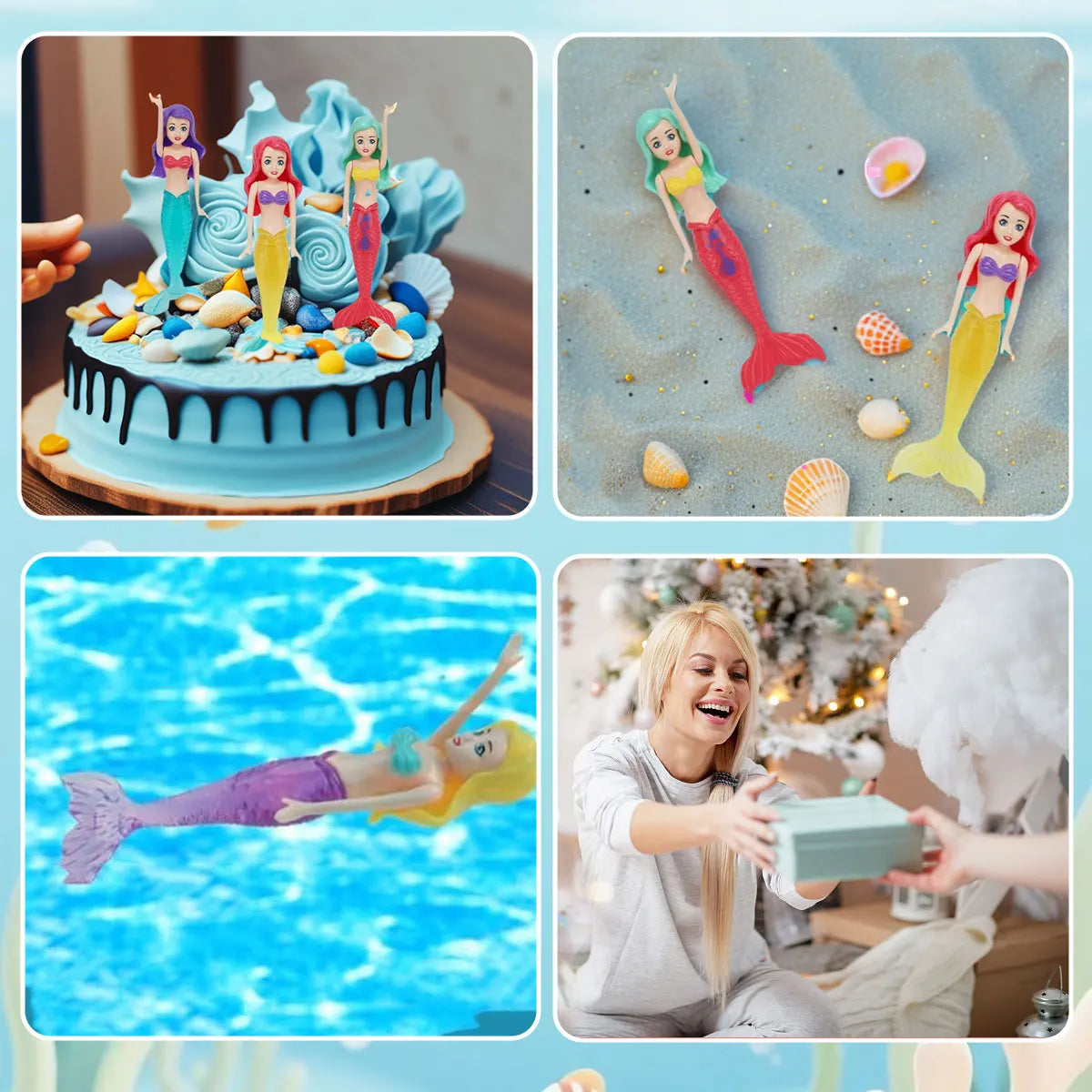 Mermaid Diving Toy Set for Pool and Bath Play