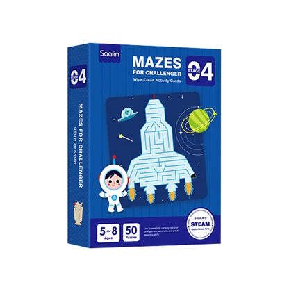 Wipe Clean Maze Activity Card Set for Kids