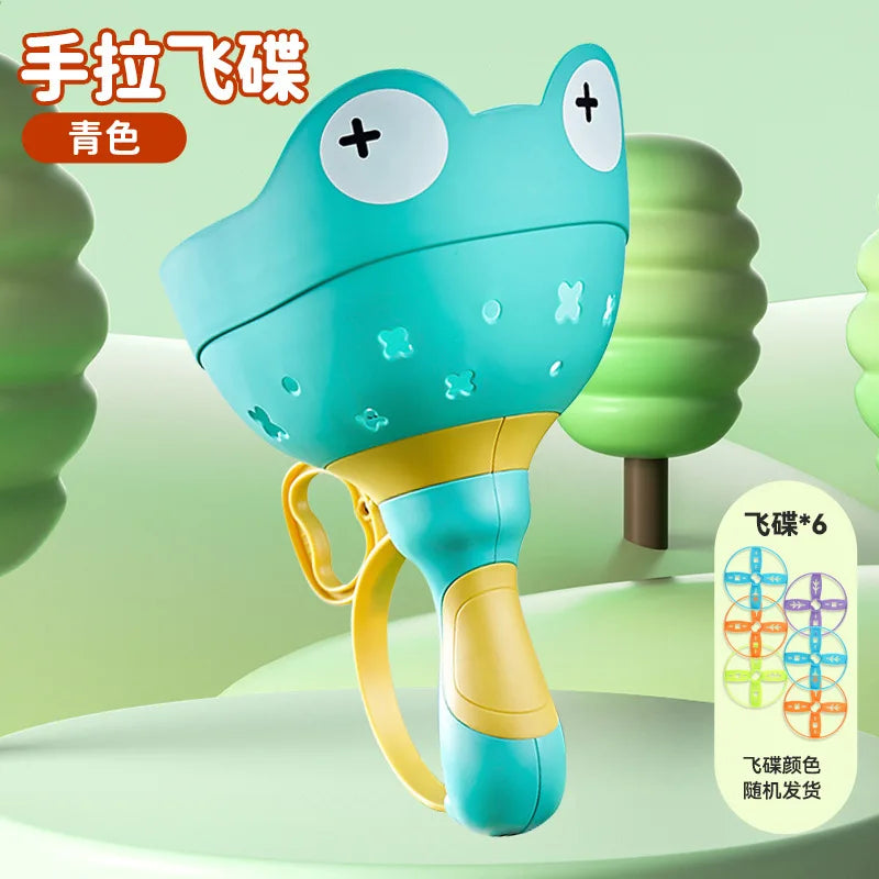 Cartoon Hand Pull Flying Disc Toy for Kids