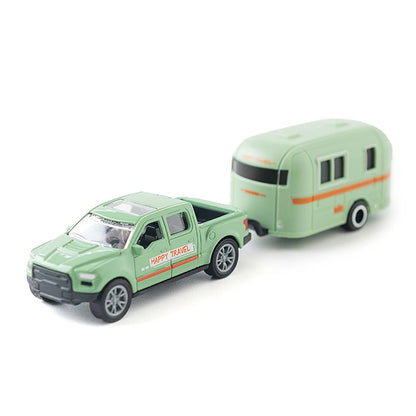 Pickup Truck and Caravan Pull Back Toy Set