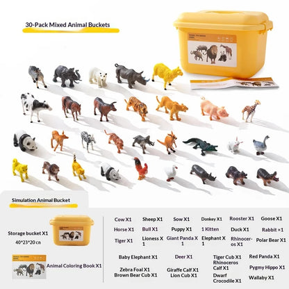 Realistic Farm and Wild Animal Figure Set