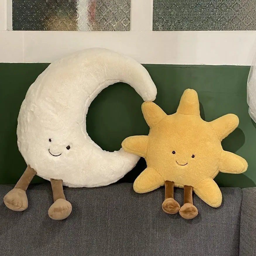 Smiling Sun and Moon Stuffed Plush Toy