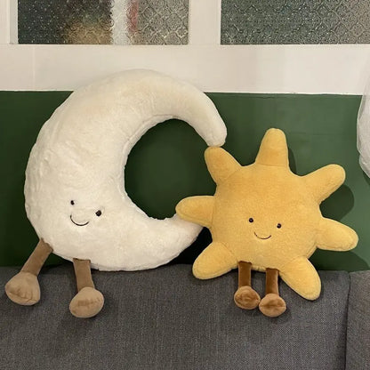 Smiling Sun and Moon Stuffed Plush Toy