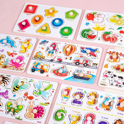 Wooden 3D Matching Puzzle Board for Kids