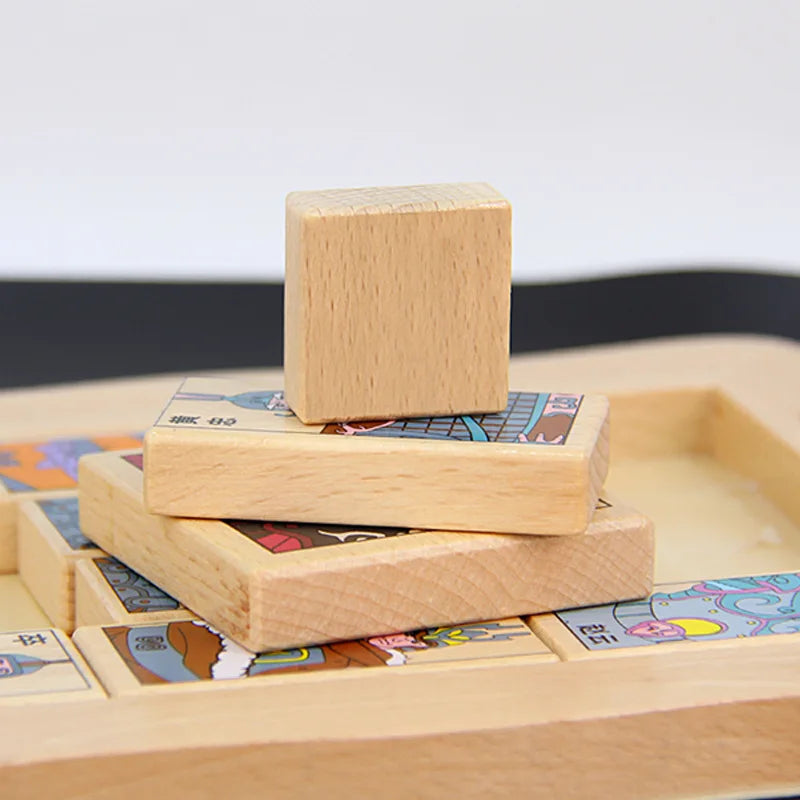 Wooden Sliding Puzzle Brain Game for Ages 12 Plus