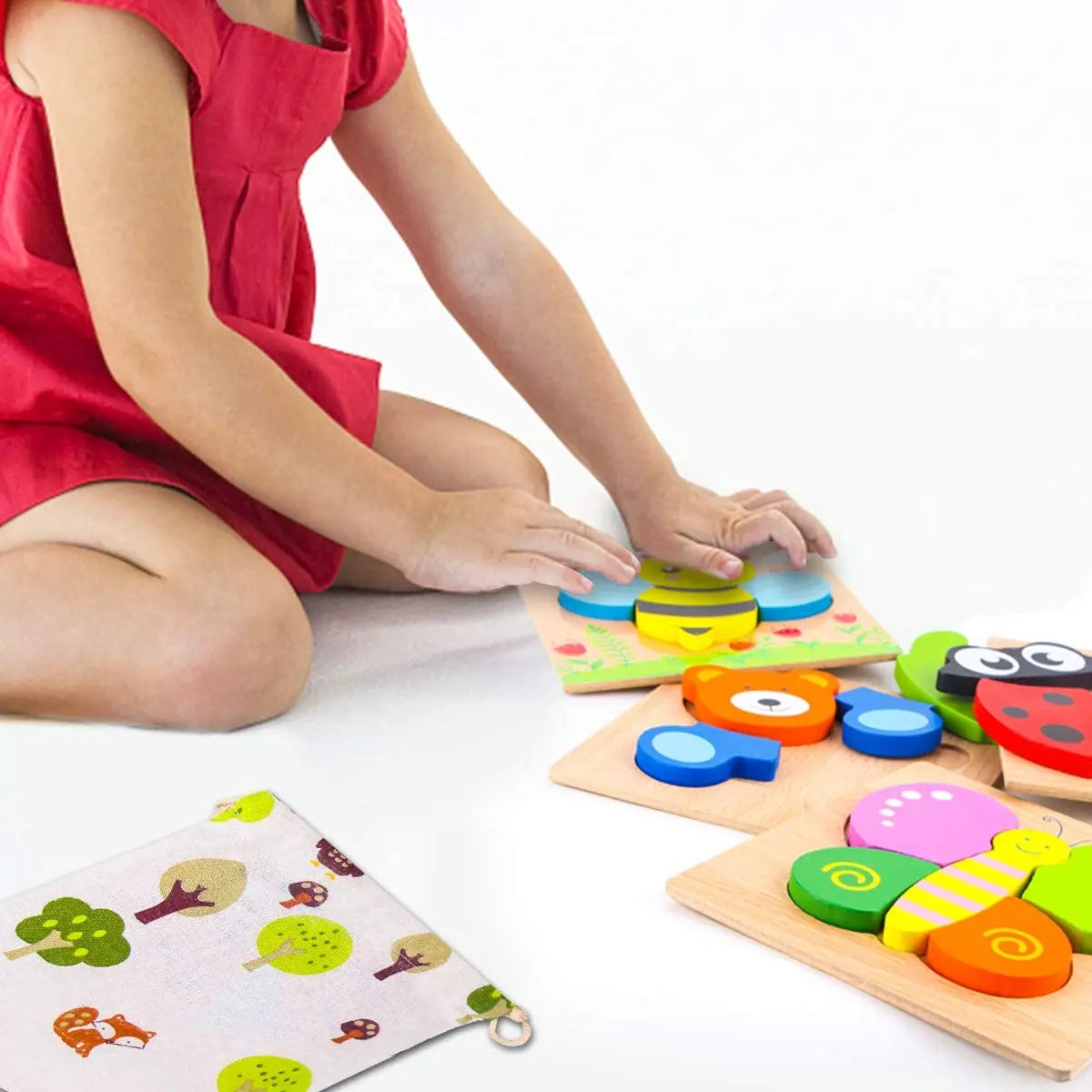 Wooden Animal and Vehicle Chunky Puzzle for Kids
